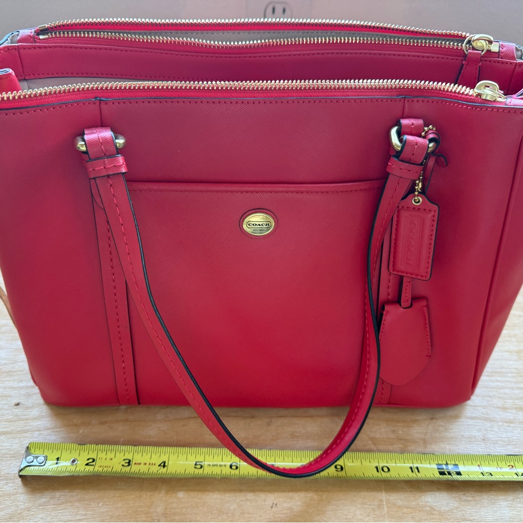 Coach Vibrant Red Tote Bag Like New, Hardly Use
